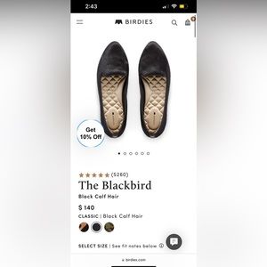 Birdies “The Blackbird” Flats, size 8
